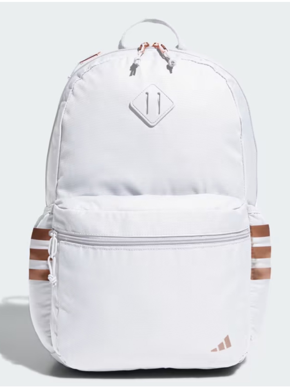 Adidas White Backpack with Rose Gold Accents